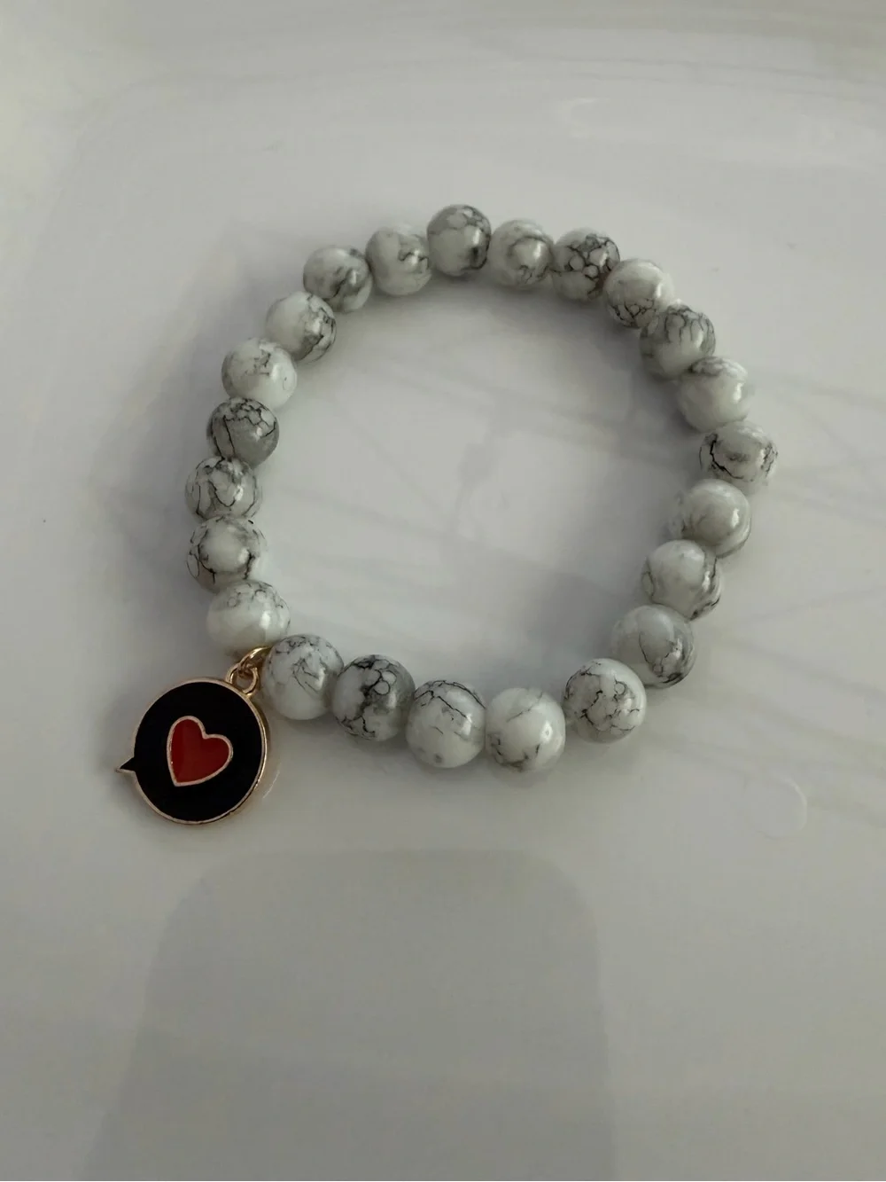 Handmade white marbled
